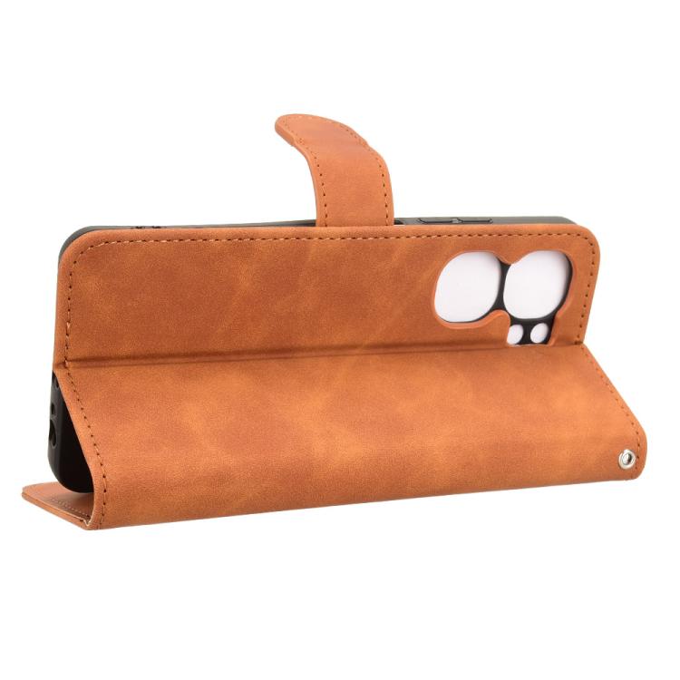 For Oukitel C58 Skin Feel Magnetic Flip Leather Phone Case