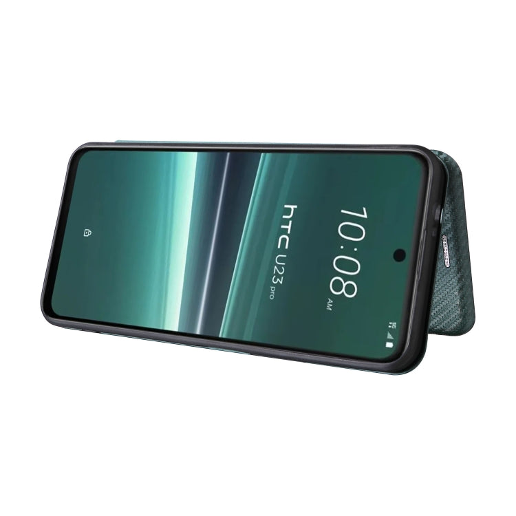 For HTC U23 Pro Carbon Fiber Texture Flip Leather Phone Case