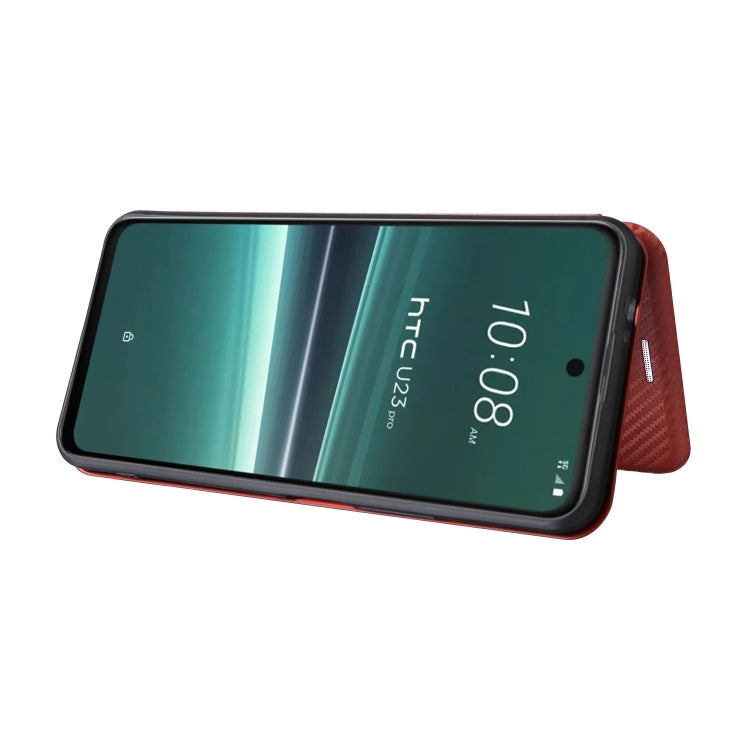 For HTC U23 Pro Carbon Fiber Texture Flip Leather Phone Case