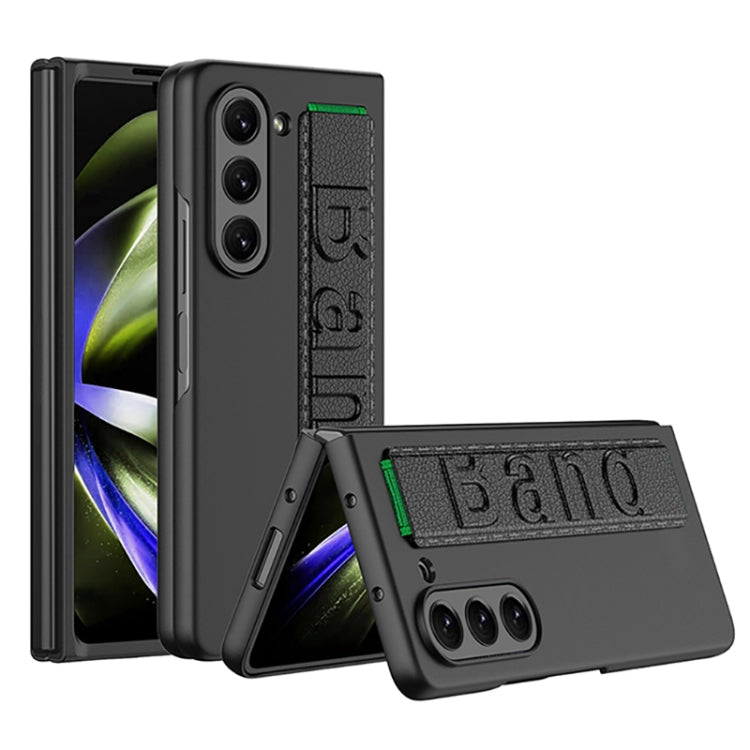 For Samsung Galaxy Z Fold5 5G GKK Ultra-thin Wristband Shockproof Phone Case with Holder