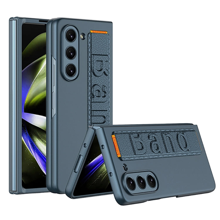 For Samsung Galaxy Z Fold5 5G GKK Ultra-thin Wristband Shockproof Phone Case with Holder