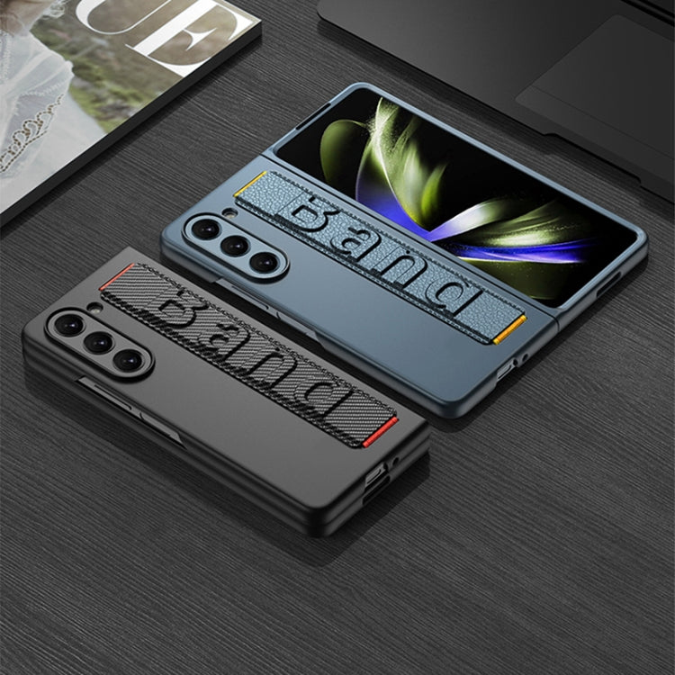 For Samsung Galaxy Z Fold5 5G GKK Ultra-thin Wristband Shockproof Phone Case with Holder