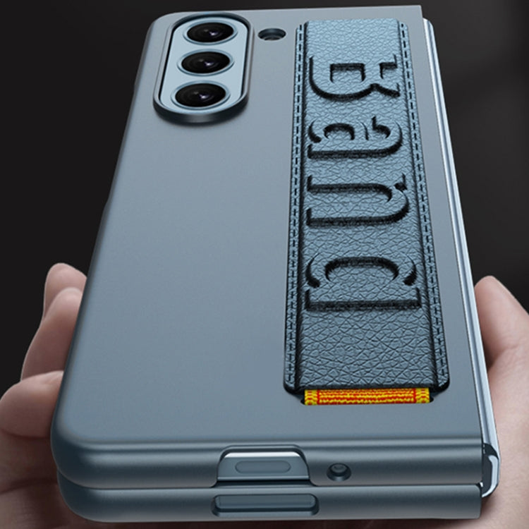 For Samsung Galaxy Z Fold5 5G GKK Ultra-thin Wristband Shockproof Phone Case with Holder