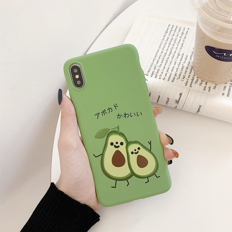 For iPhone X / XS TPU Pattern Phone Case(Avocado)