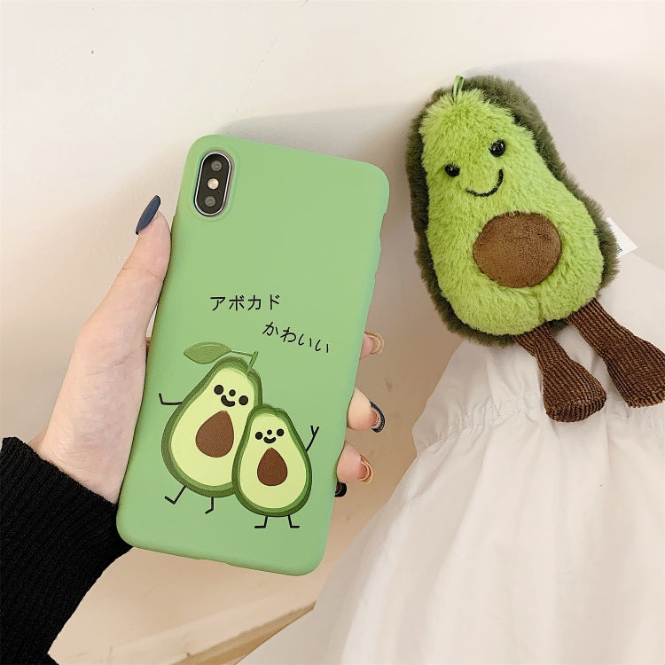For iPhone X / XS TPU Pattern Phone Case(Avocado)