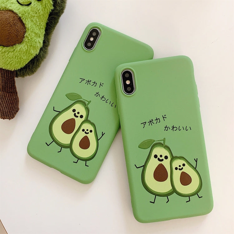 For iPhone X / XS TPU Pattern Phone Case(Avocado)
