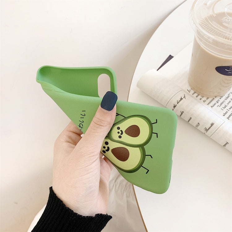For iPhone X / XS TPU Pattern Phone Case(Avocado)