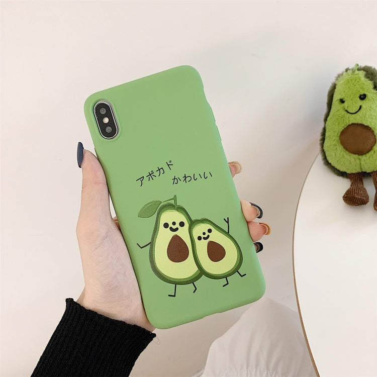 For iPhone XS Max TPU Pattern Phone Case(Avocado)
