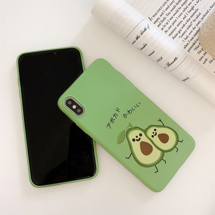 For iPhone XS Max TPU Pattern Phone Case(Avocado)