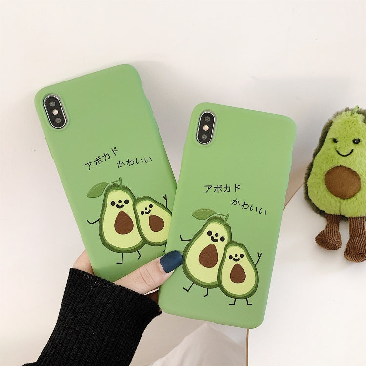 For iPhone XS Max TPU Pattern Phone Case(Avocado)