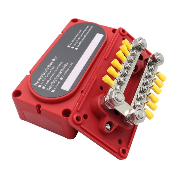 CP-3160 1 Pair 300A 12-48V RV Yacht Modified Double Row 12-way M6 Terminal Busbar with 24pcs Terminals