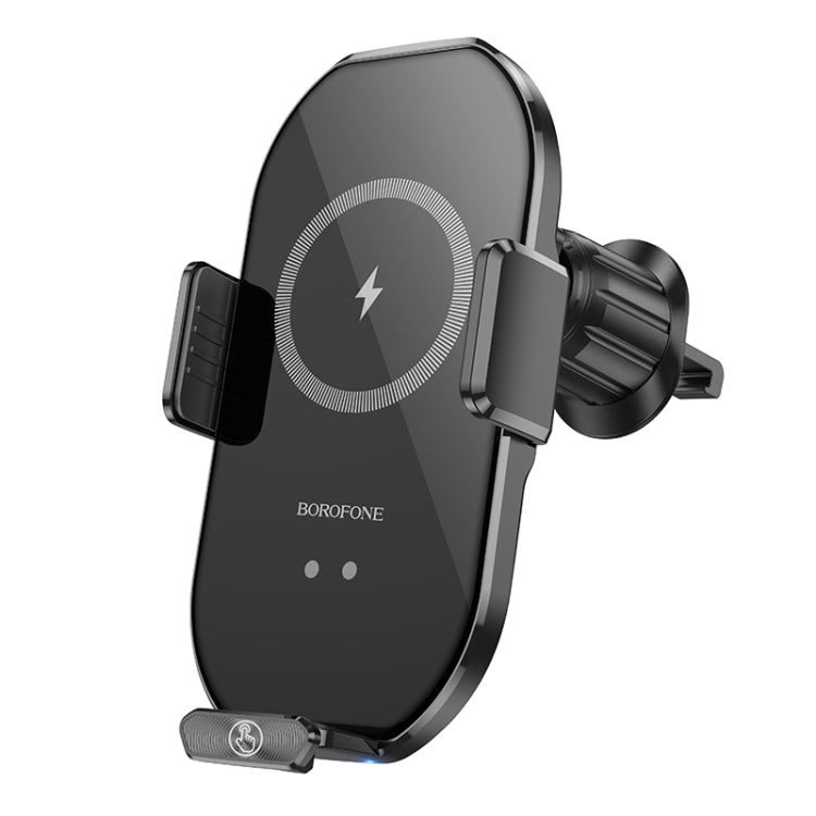 Borofone BH205 Rusher Infrared Wireless Fast Charging Air Outlet Car Holder(Black)