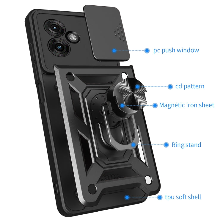 For Motorola Moto G55 Sliding Camera Cover Design TPU+PC Phone Case