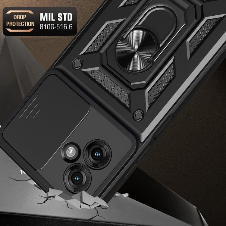 For Motorola Moto G55 Sliding Camera Cover Design TPU+PC Phone Case
