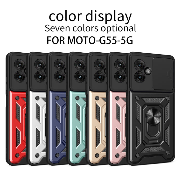 For Motorola Moto G55 Sliding Camera Cover Design TPU+PC Phone Case