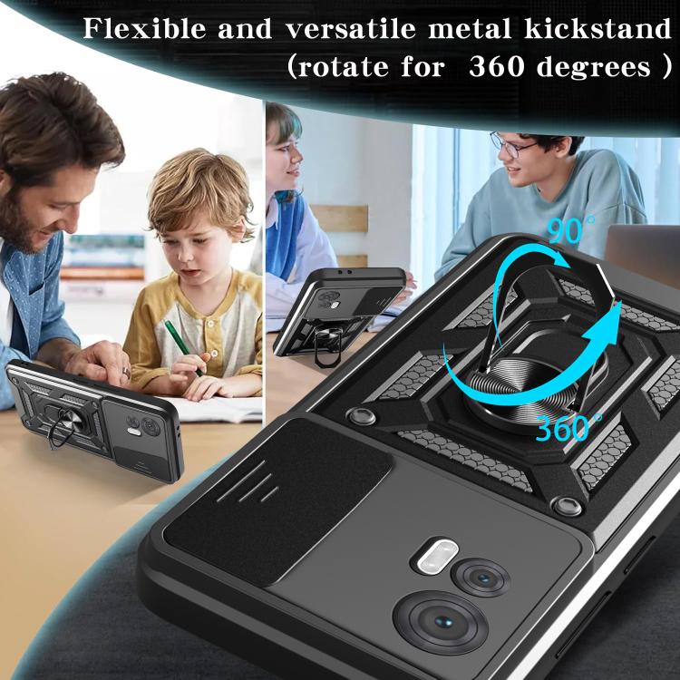 For Motorola Edge 30 Neo Sliding Camera Cover Design TPU+PC Phone Case