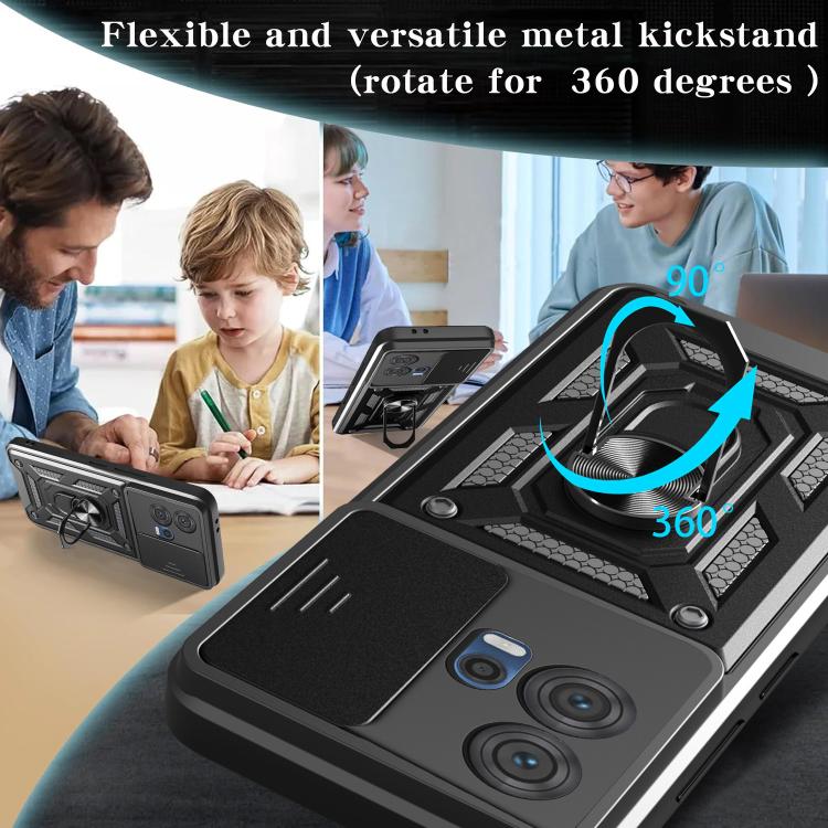 For Motorola Edge 30 Fusion Sliding Camera Cover Design TPU+PC Phone Case
