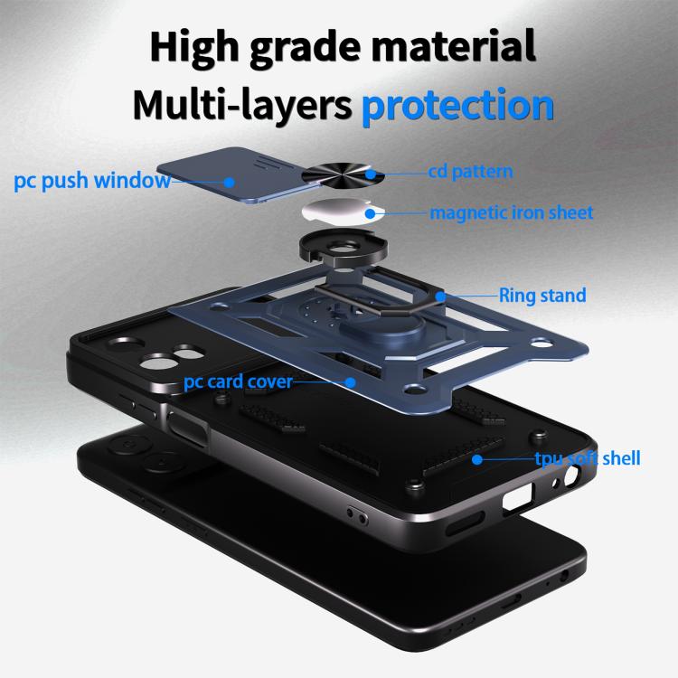 For Motorola Moto G 5G 2024 Sliding Camera Cover Design TPU+PC Phone Case