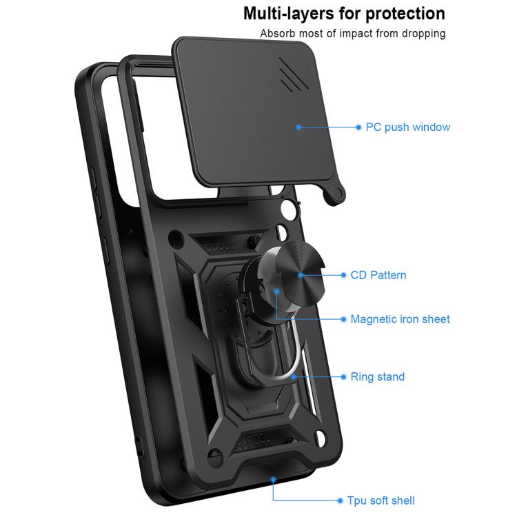 For Motorola Signature 5G Sliding Camera Cover Design TPU+PC Phone Case