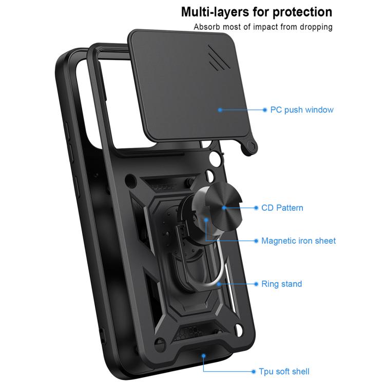 For Motorola Edge 70 Pro 5G Sliding Camera Cover Design TPU+PC Phone Case