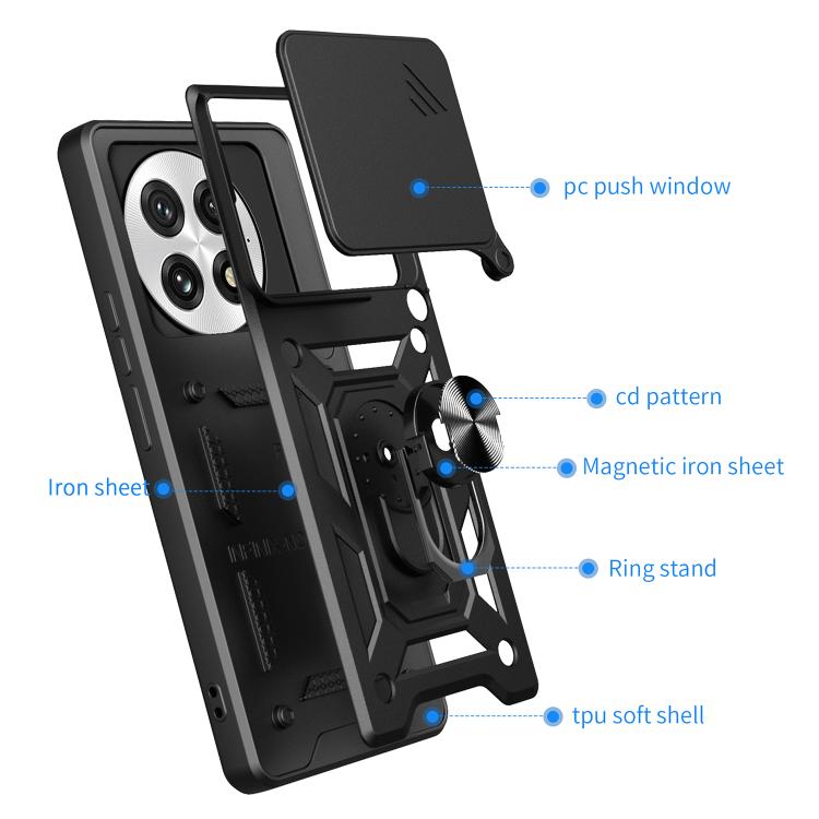 For OnePlus 13 Sliding Camera Cover Design TPU+PC Phone Case