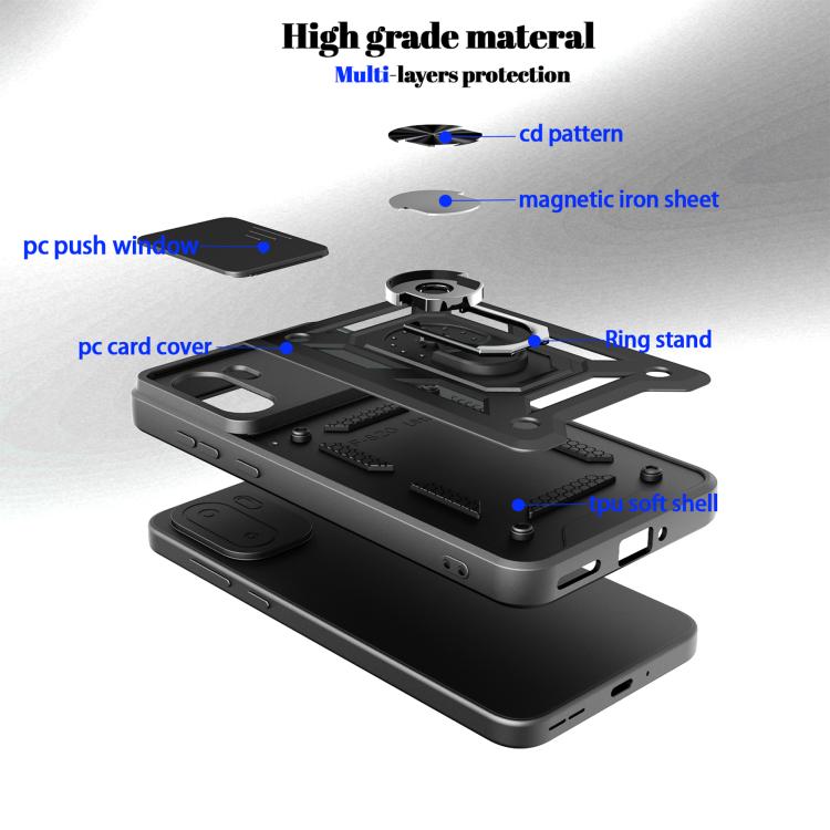 For OnePlus 15R Sliding Camera Cover Design TPU+PC Phone Case