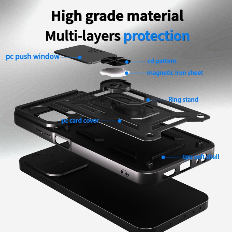 For OnePlus 15 Sliding Camera Cover Design TPU+PC Phone Case