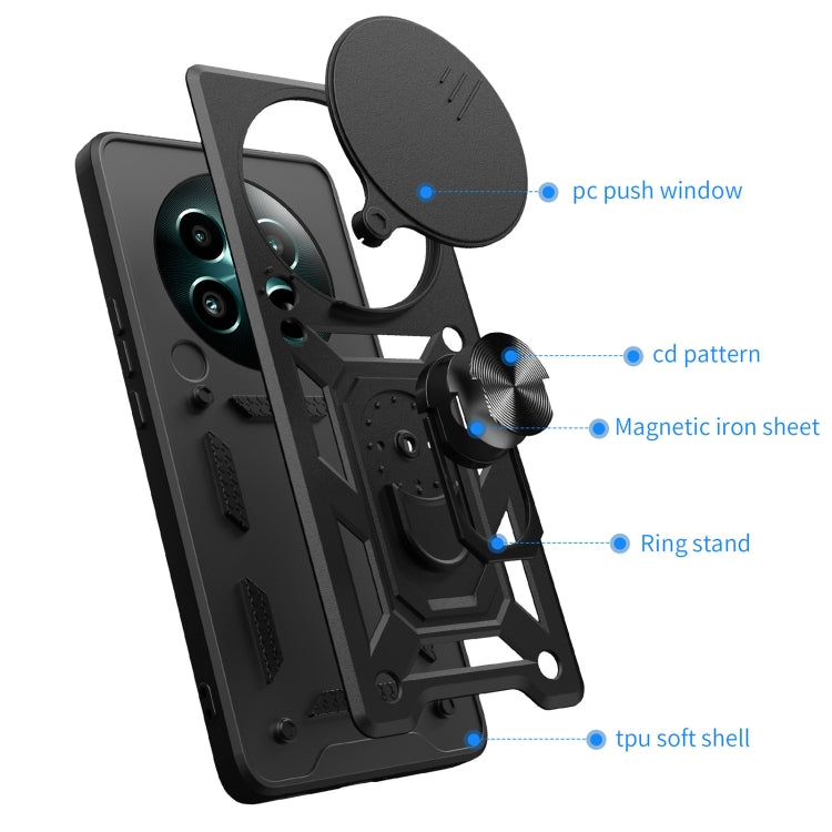For Realme 12+ 5G Global Sliding Camera Cover Design TPU+PC Phone Case