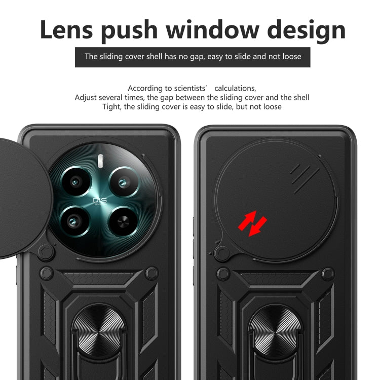 For Realme 12+ 5G Global Sliding Camera Cover Design TPU+PC Phone Case