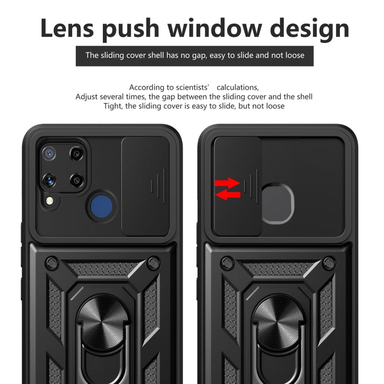 For Realme C25 / C15 Sliding Camera Cover Design TPU+PC Phone Case