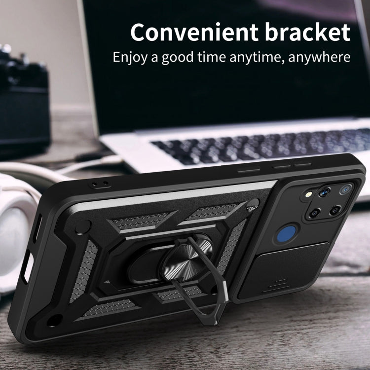 For Realme C25 / C15 Sliding Camera Cover Design TPU+PC Phone Case