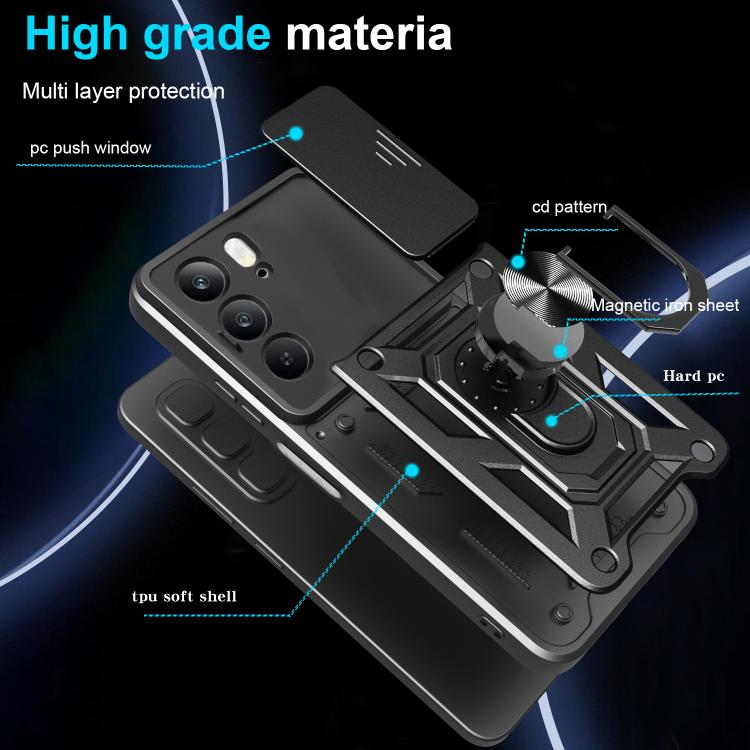 For Realme C75 4G / 14x 5G Global Sliding Camera Cover Design TPU+PC Phone Case