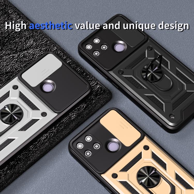 For Realme C21Y / C25Y Sliding Camera Cover Design TPU+PC Phone Case