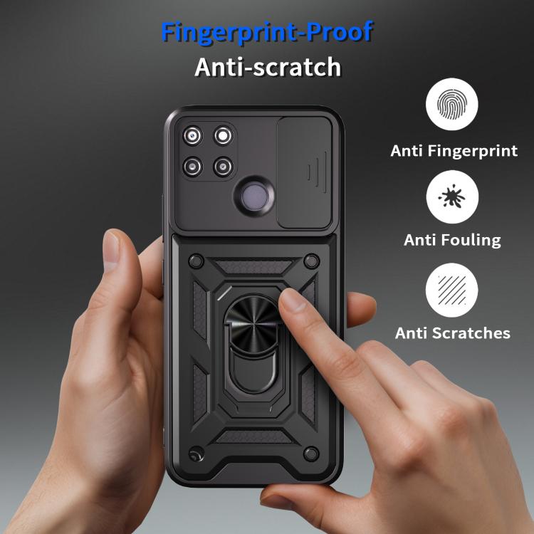 For Realme C21Y / C25Y Sliding Camera Cover Design TPU+PC Phone Case
