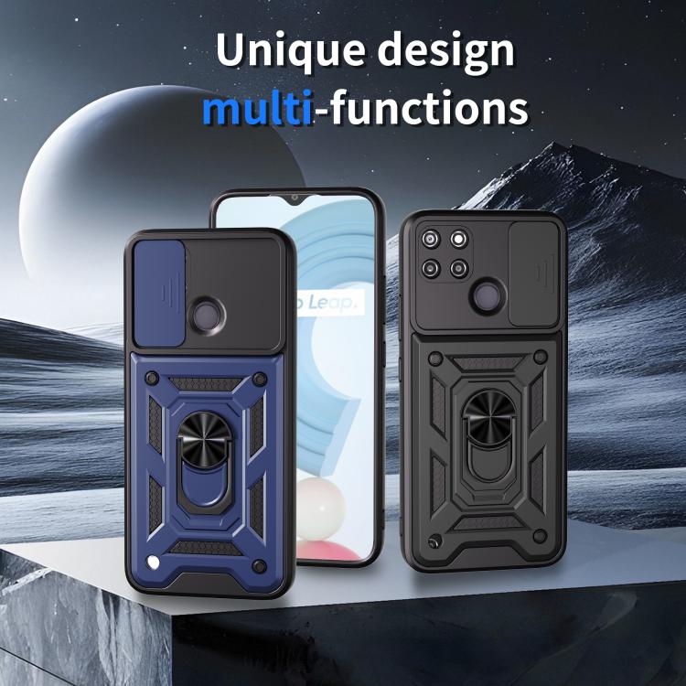For Realme C21Y / C25Y Sliding Camera Cover Design TPU+PC Phone Case