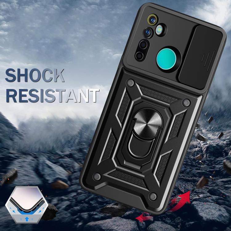 For Realme 5 Pro Sliding Camera Cover Design TPU+PC Phone Case