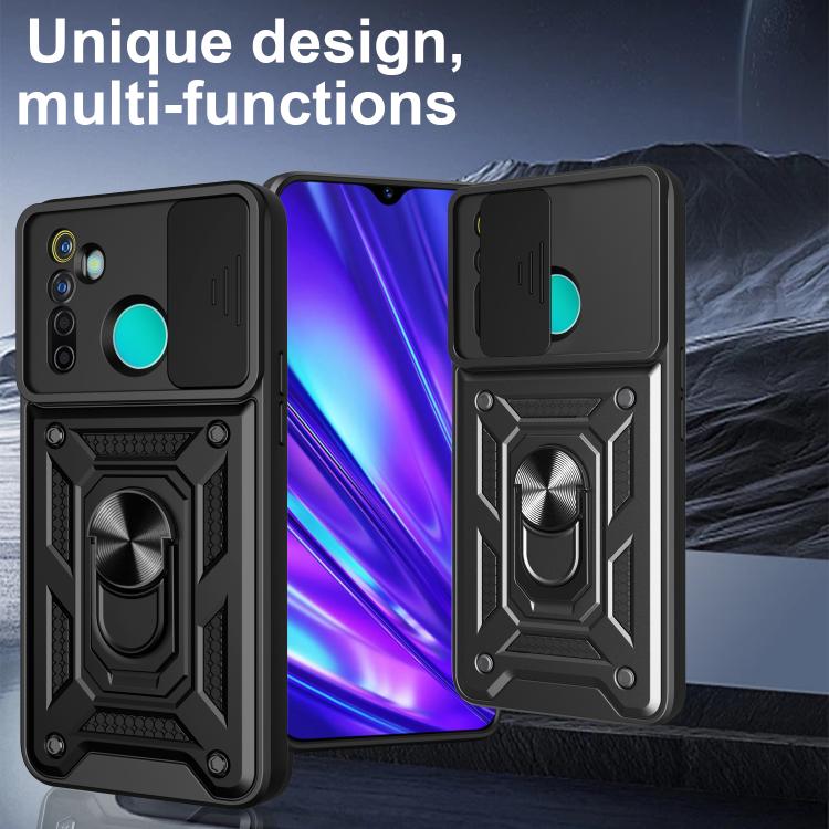 For Realme 5 Pro Sliding Camera Cover Design TPU+PC Phone Case