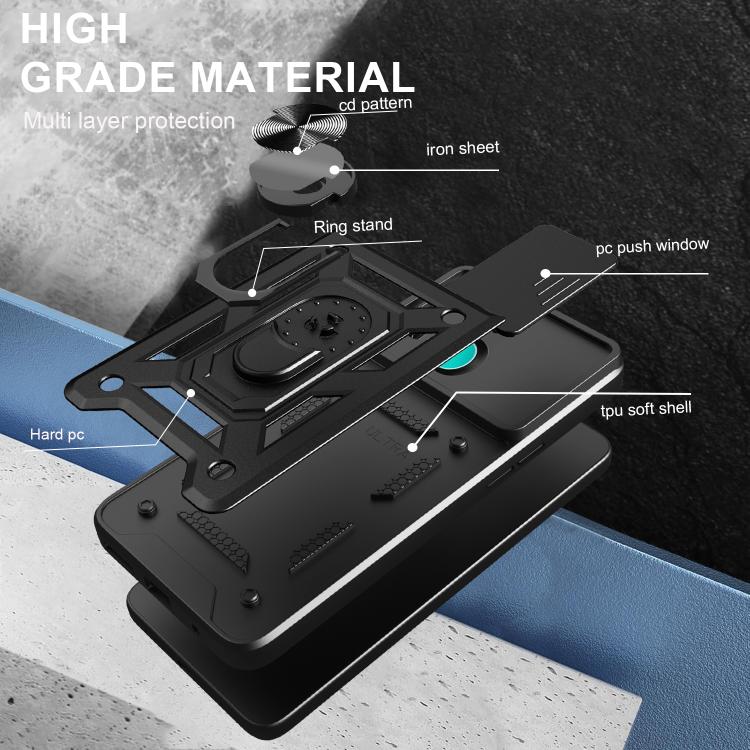 For Realme 5 Pro Sliding Camera Cover Design TPU+PC Phone Case
