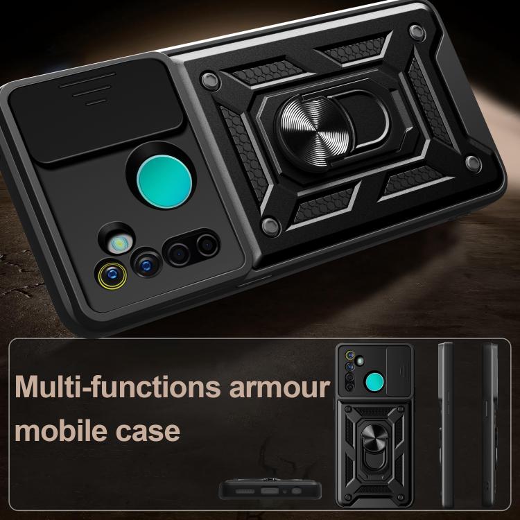 For Realme 5 Pro Sliding Camera Cover Design TPU+PC Phone Case