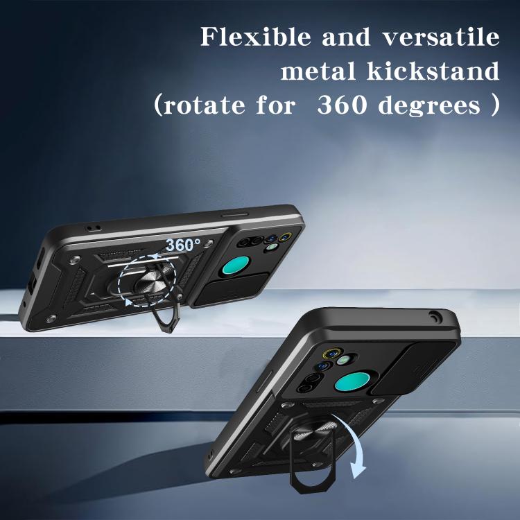 For Realme 5 Pro Sliding Camera Cover Design TPU+PC Phone Case