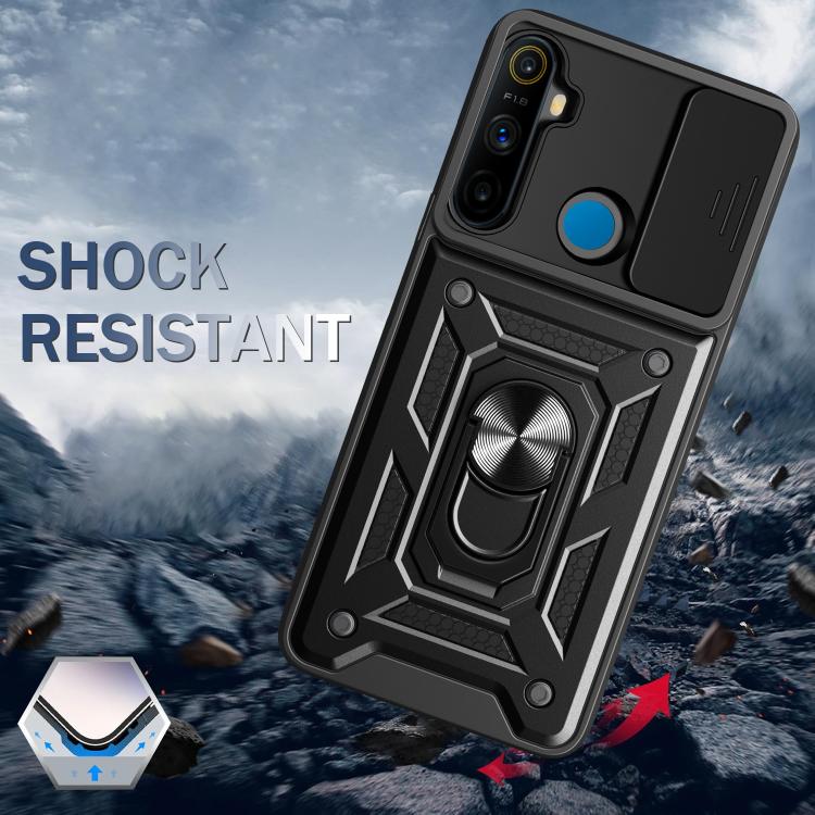 For Realme 5 Sliding Camera Cover Design TPU+PC Phone Case