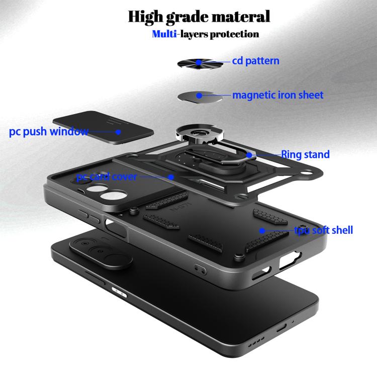For Realme P4x 5G India Sliding Camera Cover Design TPU+PC Phone Case