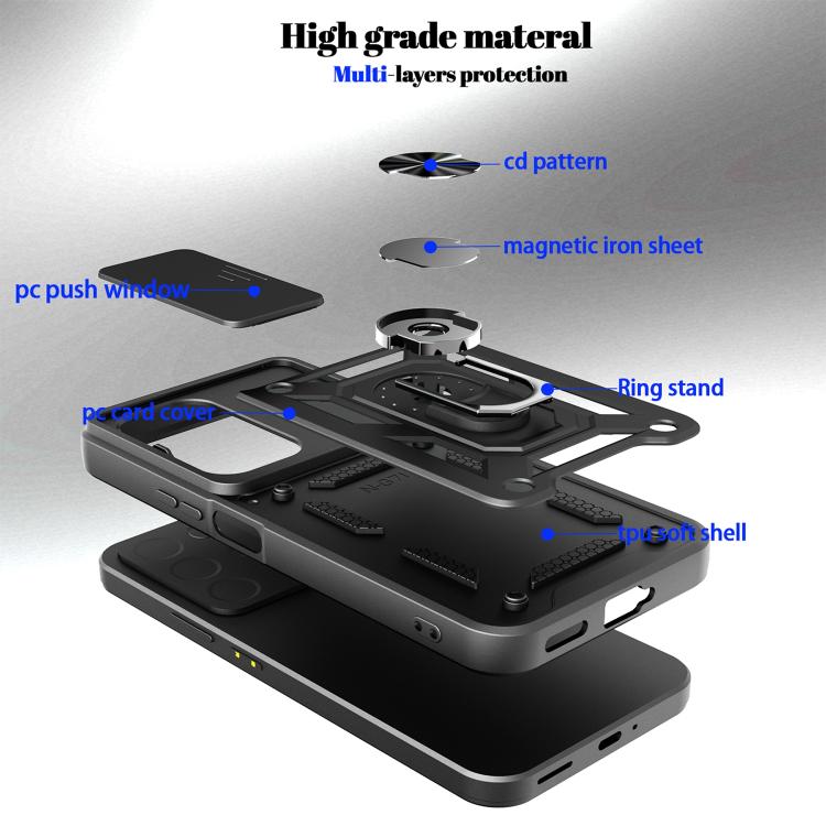 For Realme 15x 5G India / C85 5G Sliding Camera Cover Design TPU+PC Phone Case