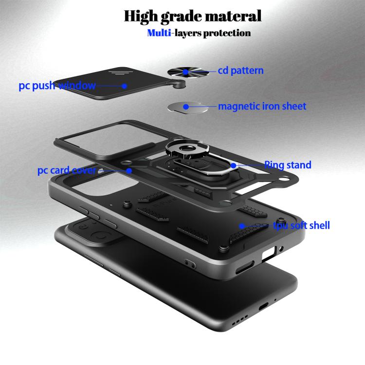 For Realme 16 Pro / 16 Pro+ 5G Sliding Camera Cover Design TPU+PC Phone Case