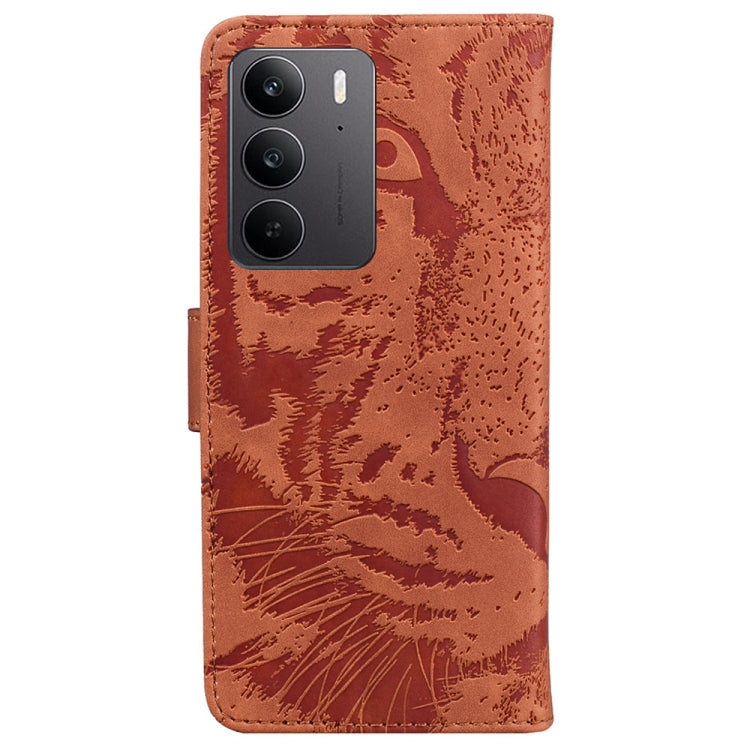 For Realme C75 Tiger Embossing Pattern Flip Leather Phone Case