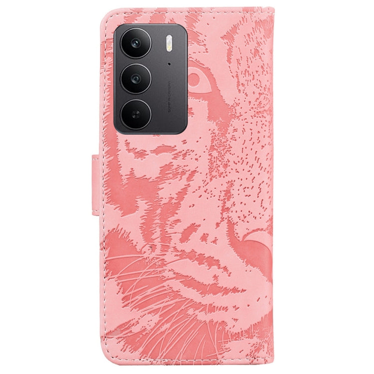 For Realme C75 Tiger Embossing Pattern Flip Leather Phone Case