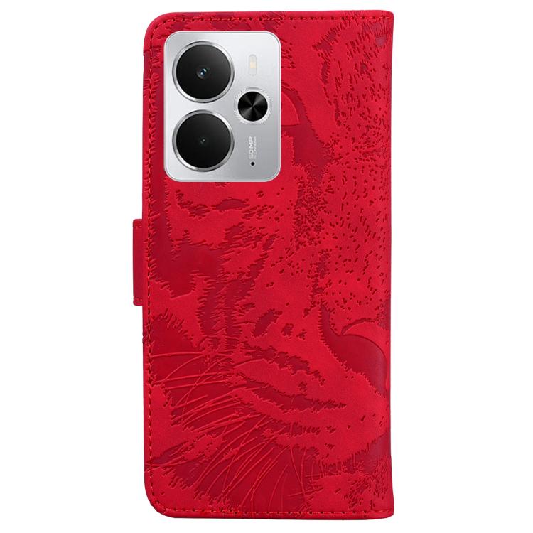 For Realme 14 Tiger Embossing Pattern Flip Leather Phone Case