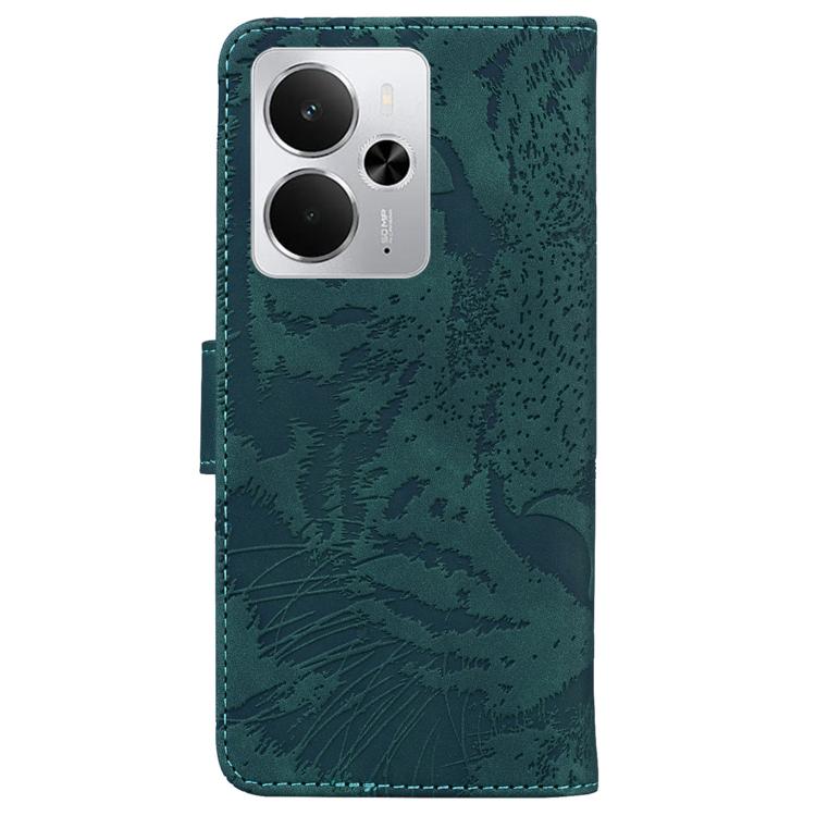 For Realme 14 Tiger Embossing Pattern Flip Leather Phone Case