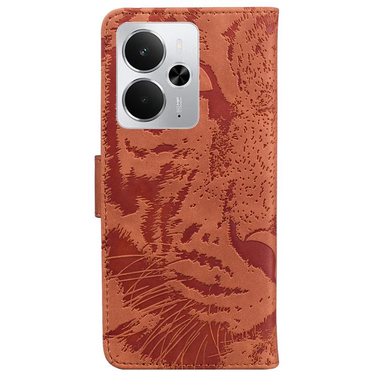 For Realme 14 Tiger Embossing Pattern Flip Leather Phone Case