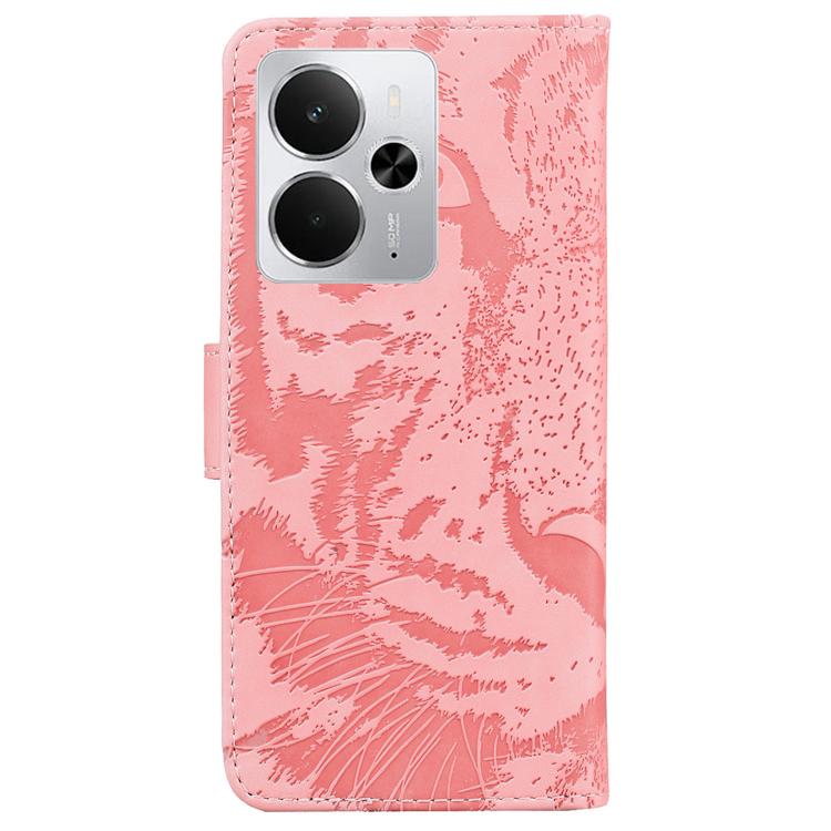 For Realme 14 Tiger Embossing Pattern Flip Leather Phone Case